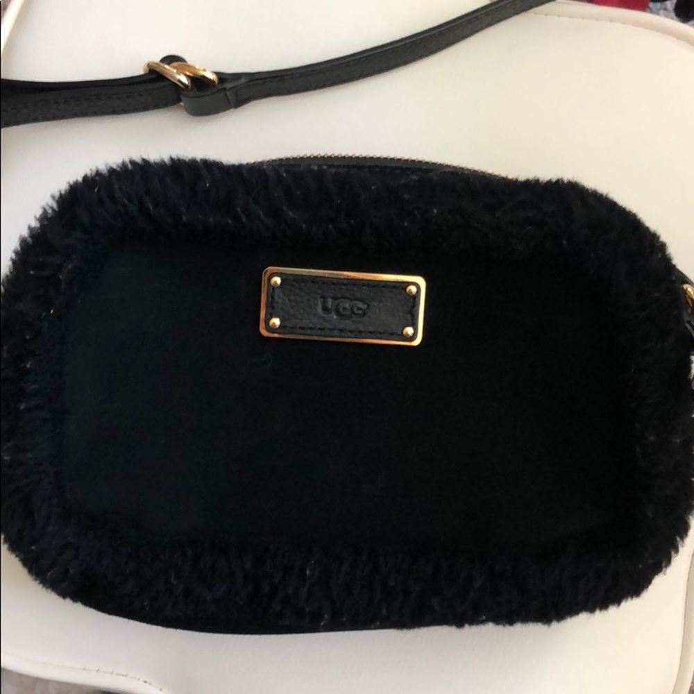 Ugg Suede-Shearling Trimmed Crossbody Bag